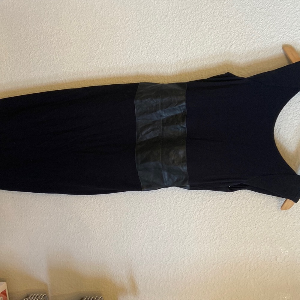 Bailey-44 dress with leather band around waist